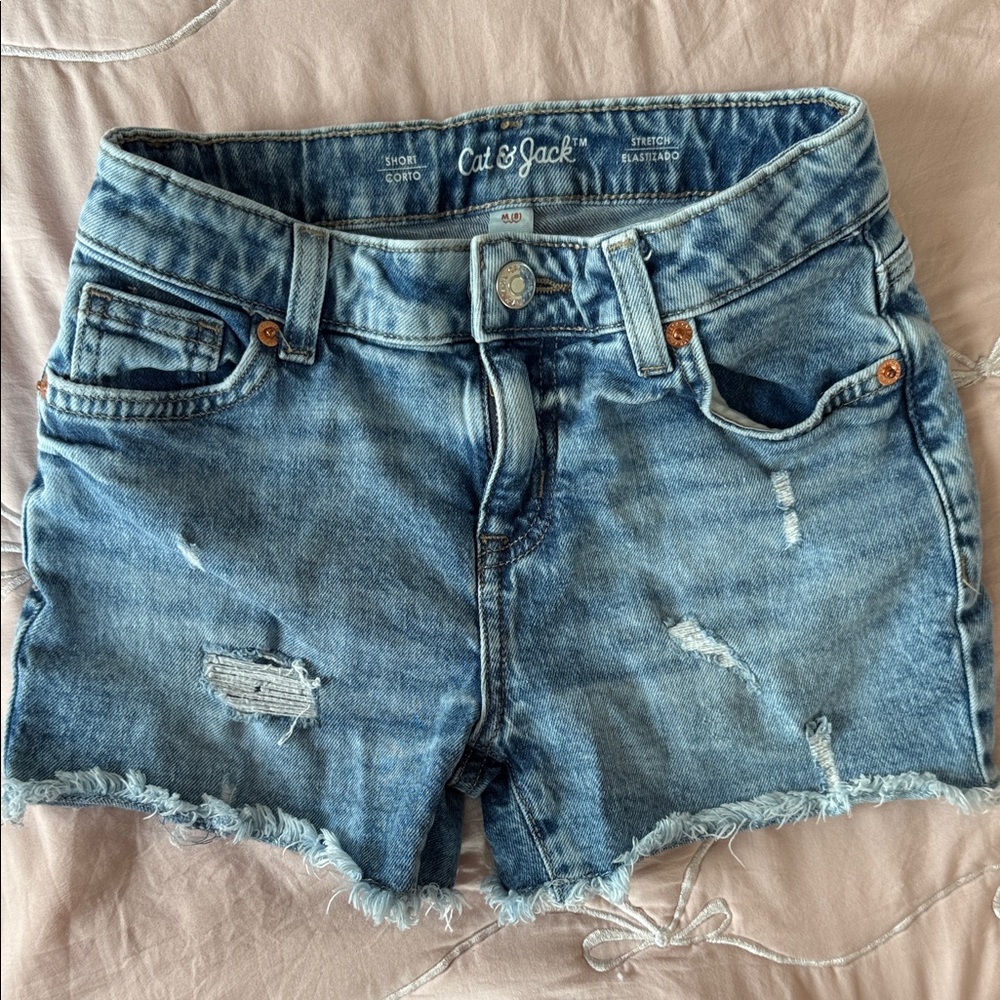 Cat & Jack Light Blue Distressed Denim Shorts